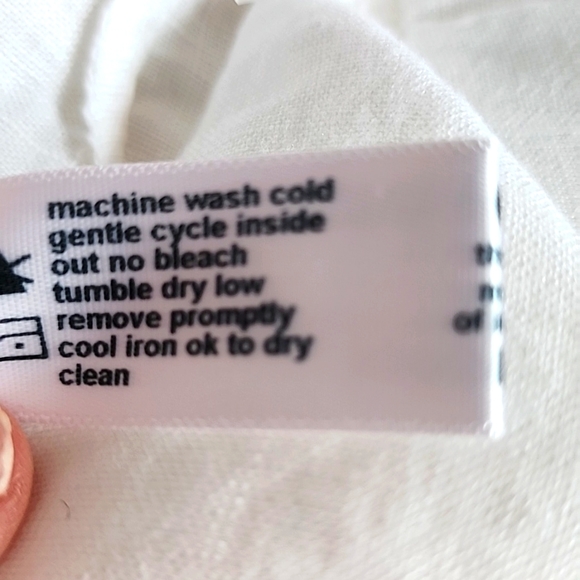 3 dots ••• white linen pompom shorts size large - Picture 5 of 10